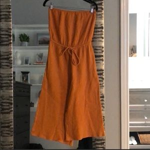 Lulus mustard/orange cropped jumpsuit